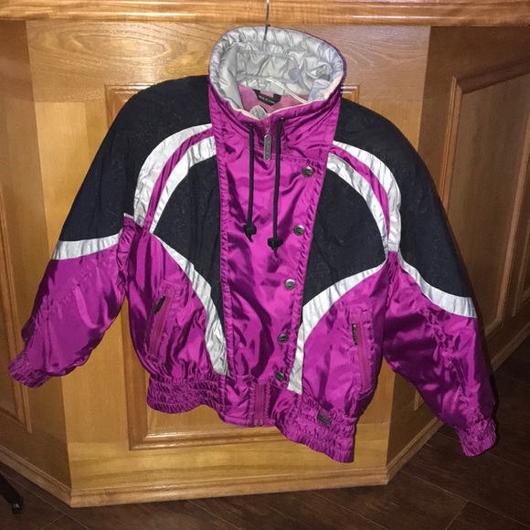 Women’s Vintage CIMA Ski Jacket-Size 10 Purple, Black and Silver - Picture 1 of 9